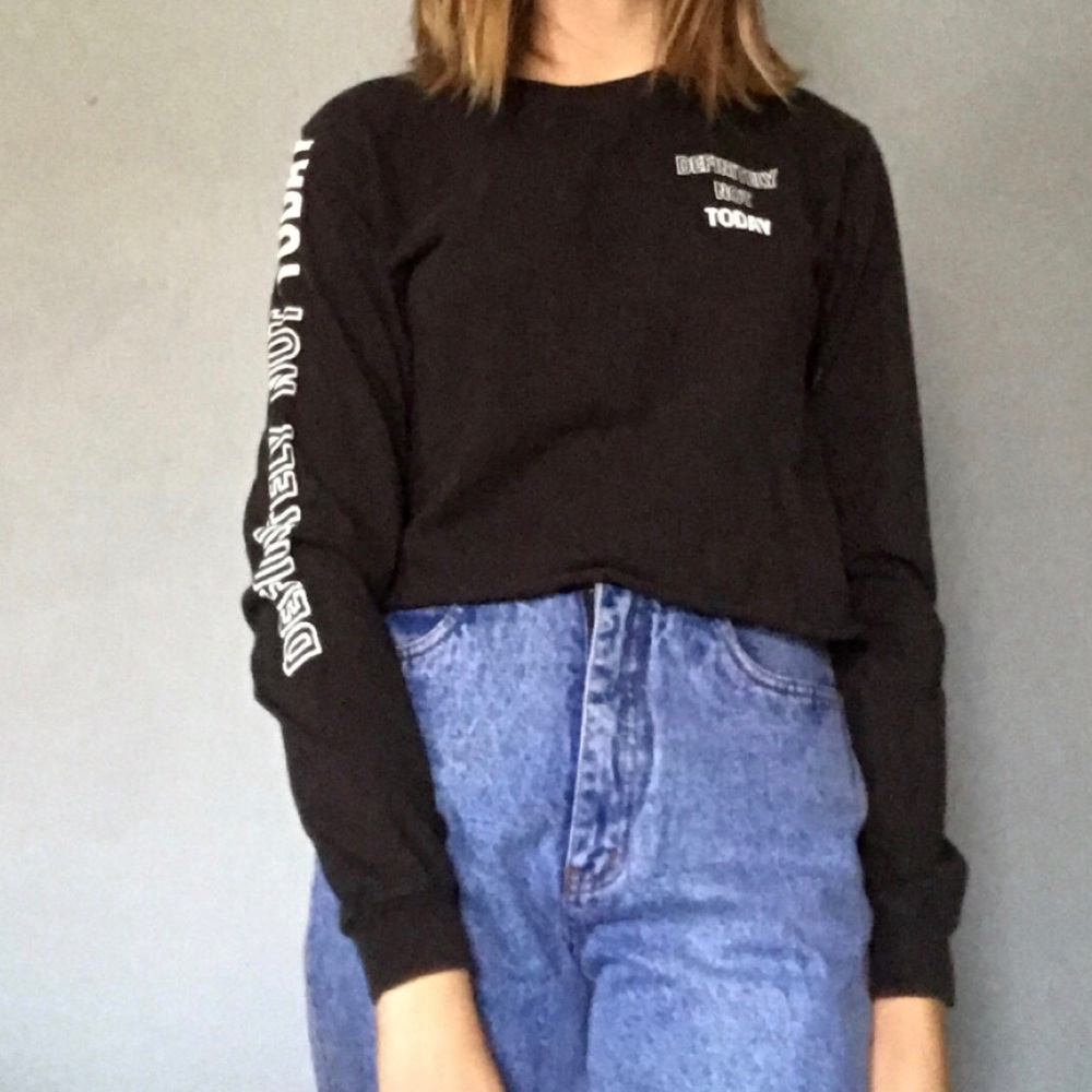 Definitely Not Today Black Long Sleeved Shirt